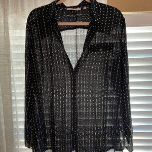 Sheer Polka Dot Button Up | XL
